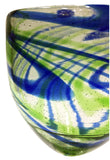 Wine Glass – Blue & Green Swirl