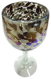 Wine Glass – Creams and Browns Metallic Spots