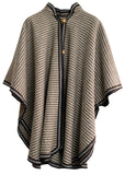 Long Cape-Style Poncho with 2-Button Front