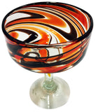 Margarita Glass – Red & Chocolate Swirl