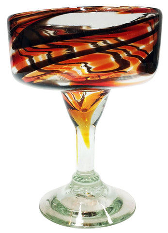 Margarita Glass – Red & Chocolate Swirl
