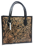 Tooled Leather Tote/Purse – Brown & Tan